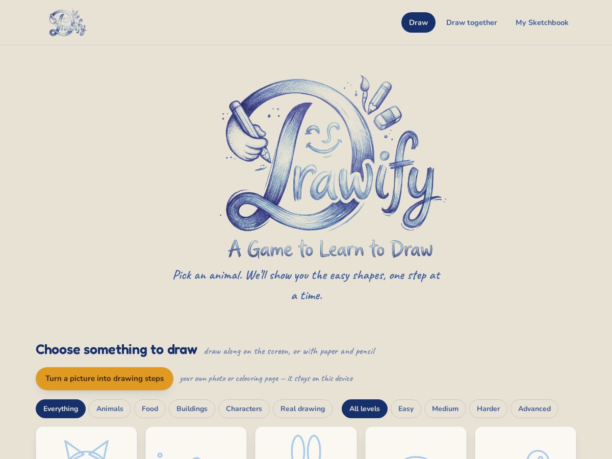 Landing-page snapshot of drawifyapp.com