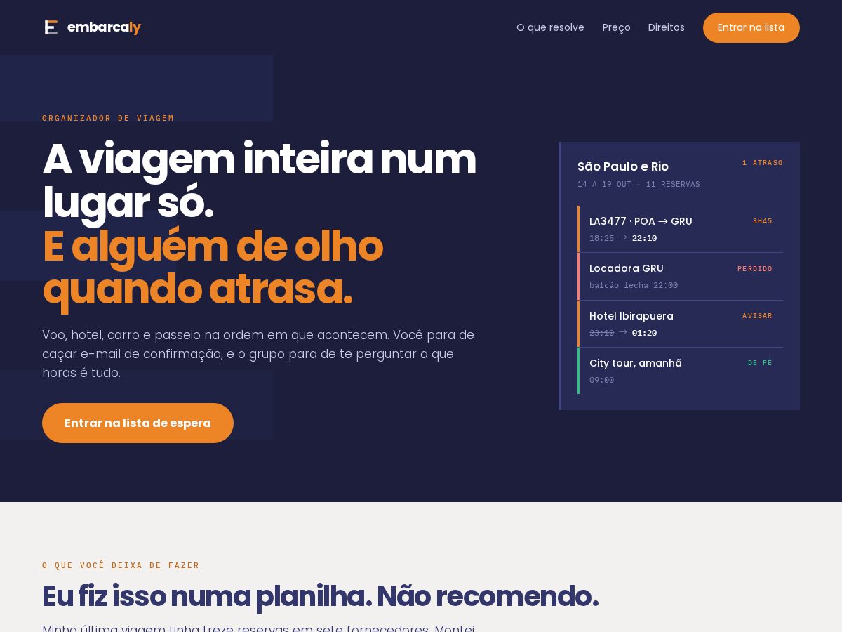 Landing-page snapshot of embarcaly.com