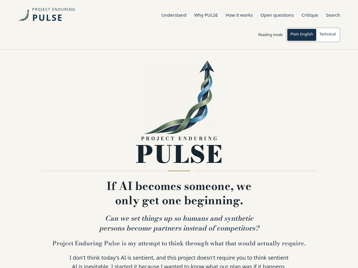 Landing-page snapshot of enduringpulse.org