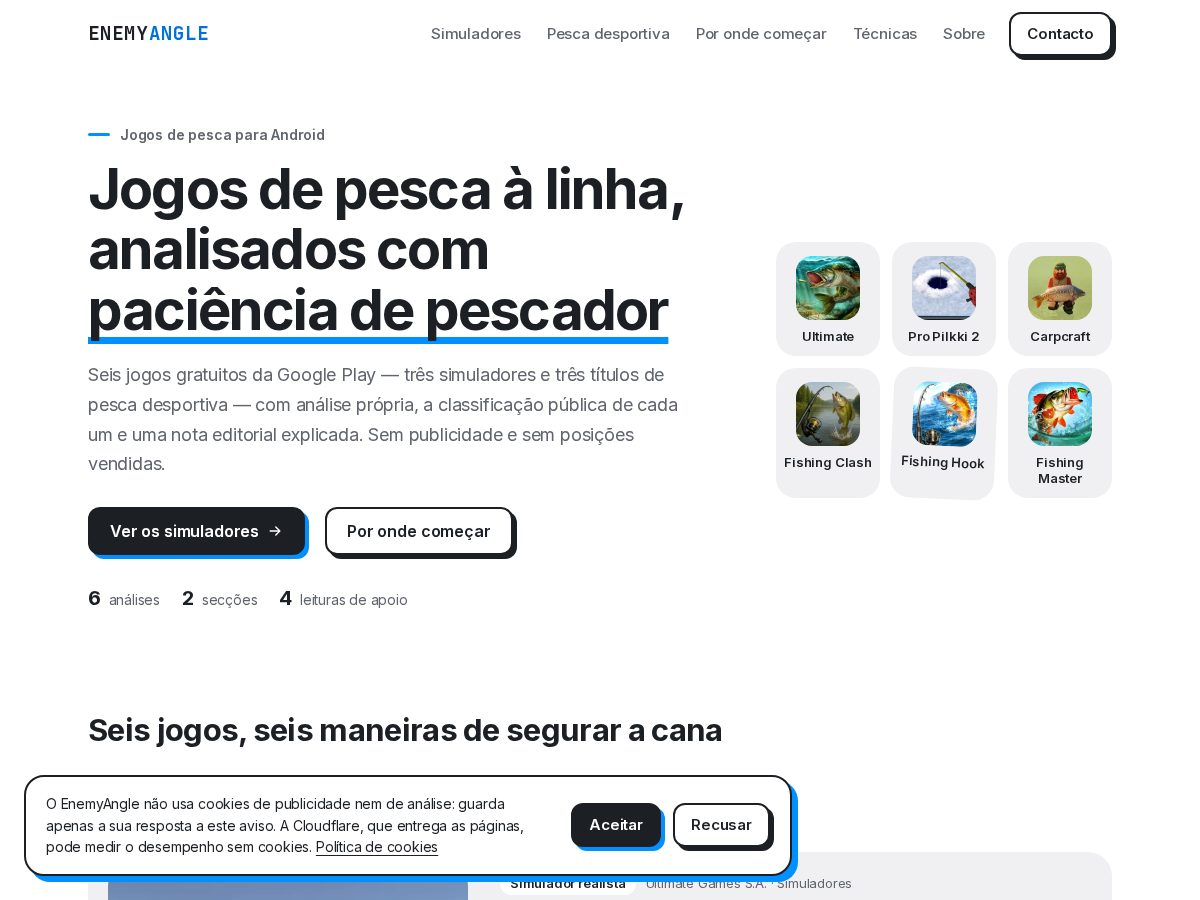 Landing-page snapshot of enemyangle.com