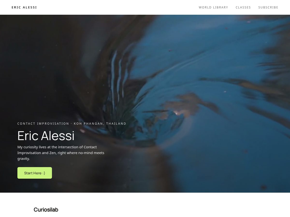 Landing-page snapshot of ericalessi.com