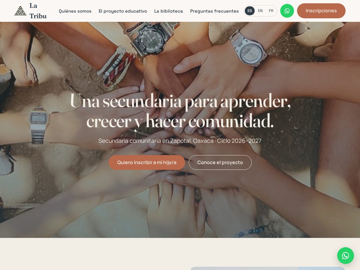 Landing-page snapshot of escuelalatribu.xyz