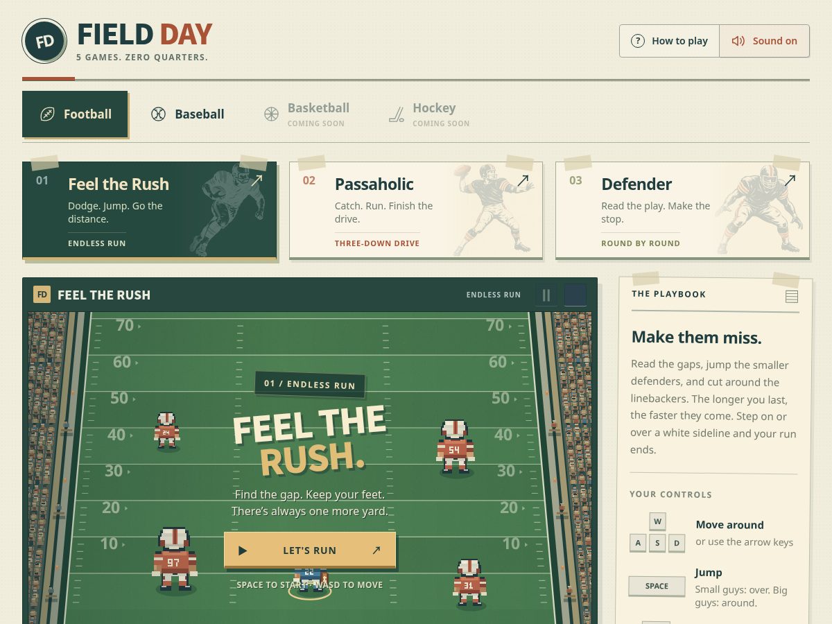 Landing-page snapshot of fieldday.fans