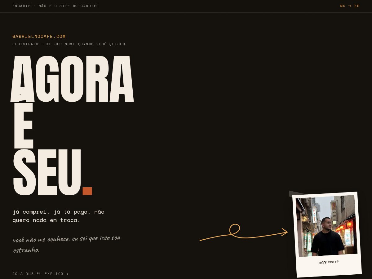 Landing-page snapshot of gabrielnocafe.com