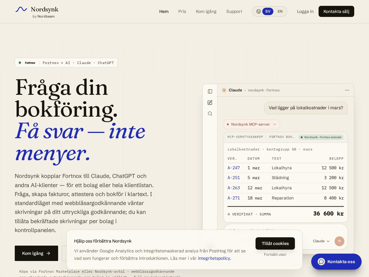 Landing-page snapshot of getnordsynk.com
