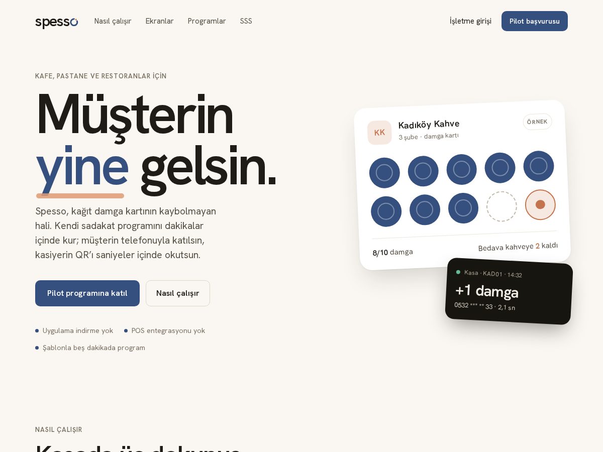 Landing-page snapshot of getspesso.com