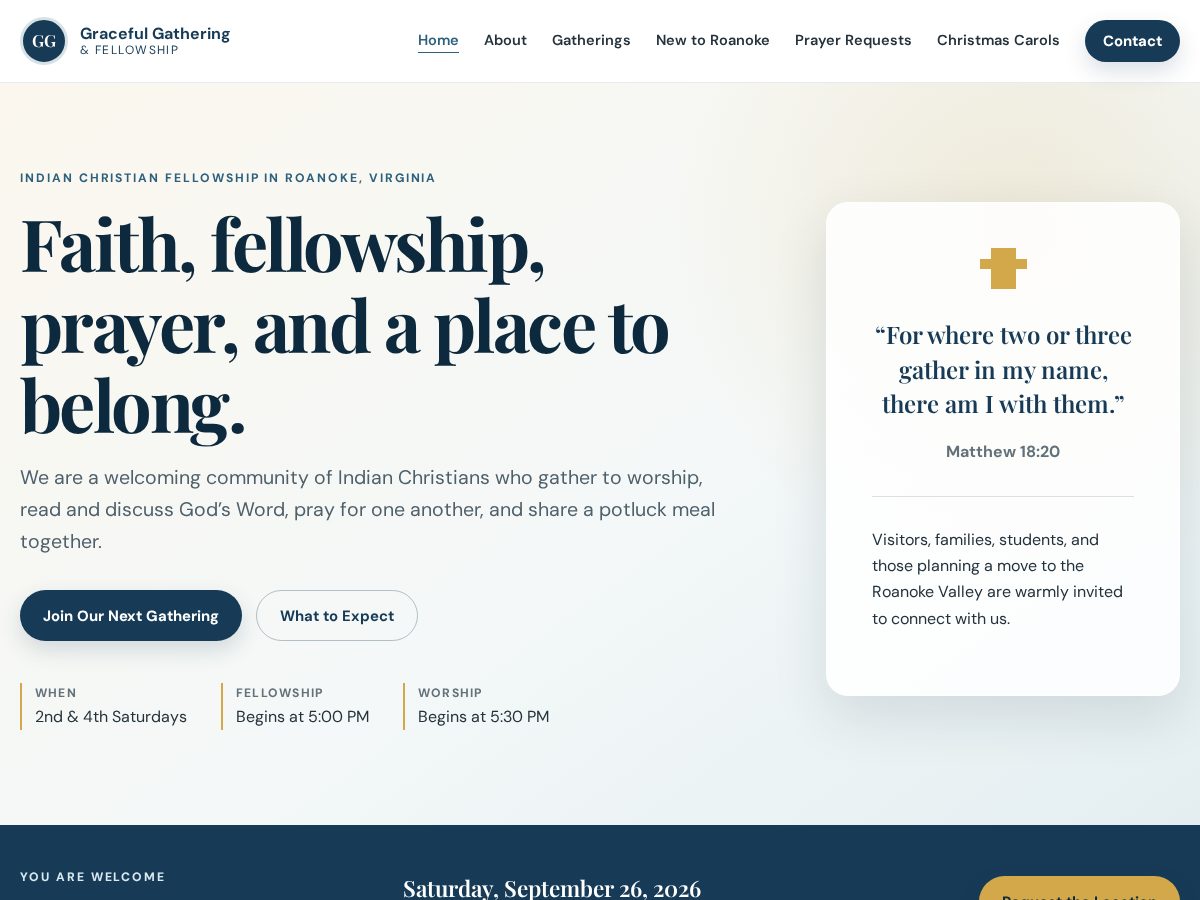 Landing-page snapshot of gracefulgathering.org