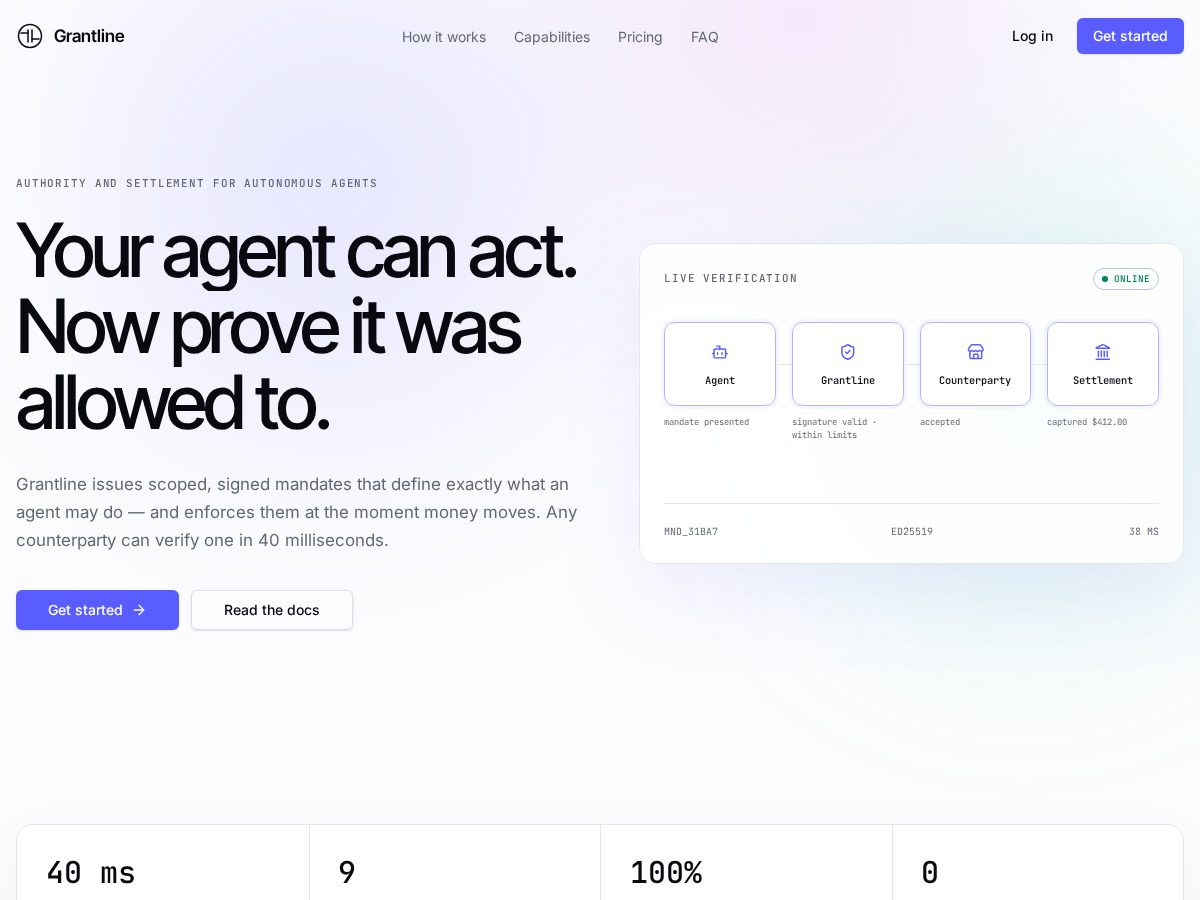 Landing-page snapshot of grantlinehq.com
