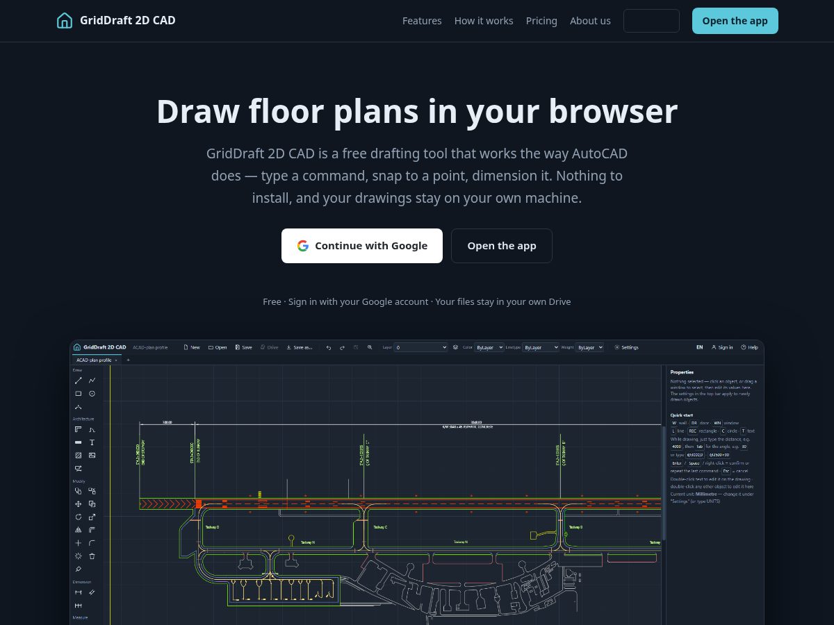 Landing-page snapshot of griddraft.net