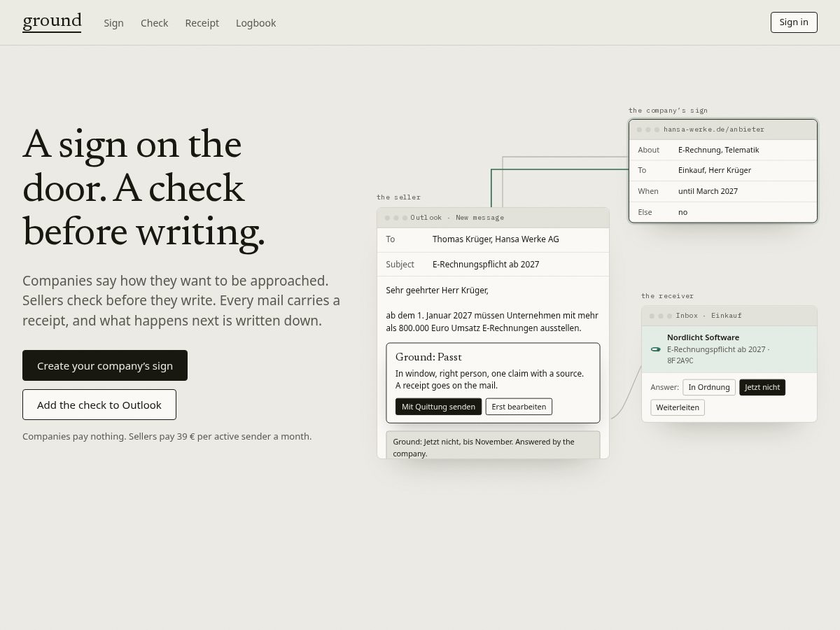Landing-page snapshot of ground.online