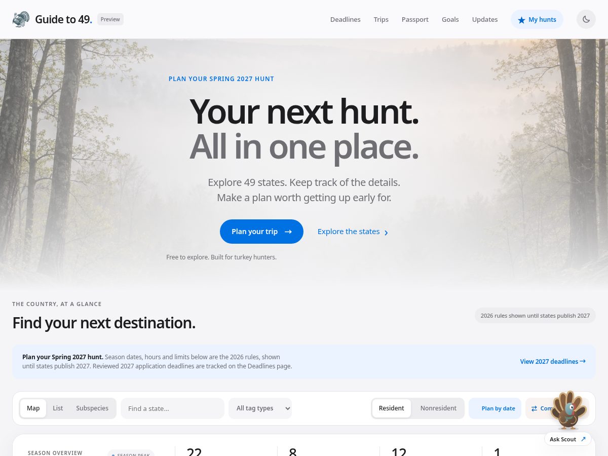 Landing-page snapshot of guideto49.org