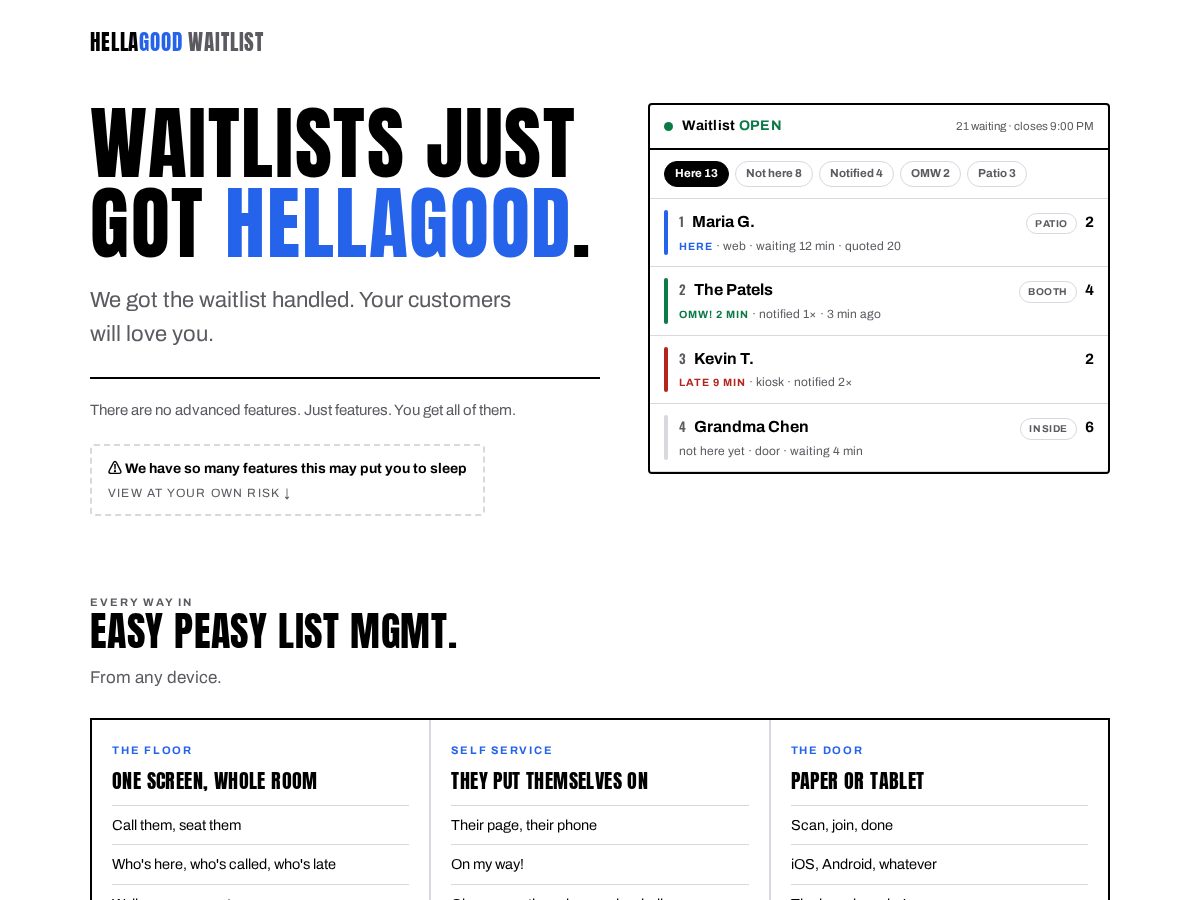 Landing-page snapshot of hellagood.xyz