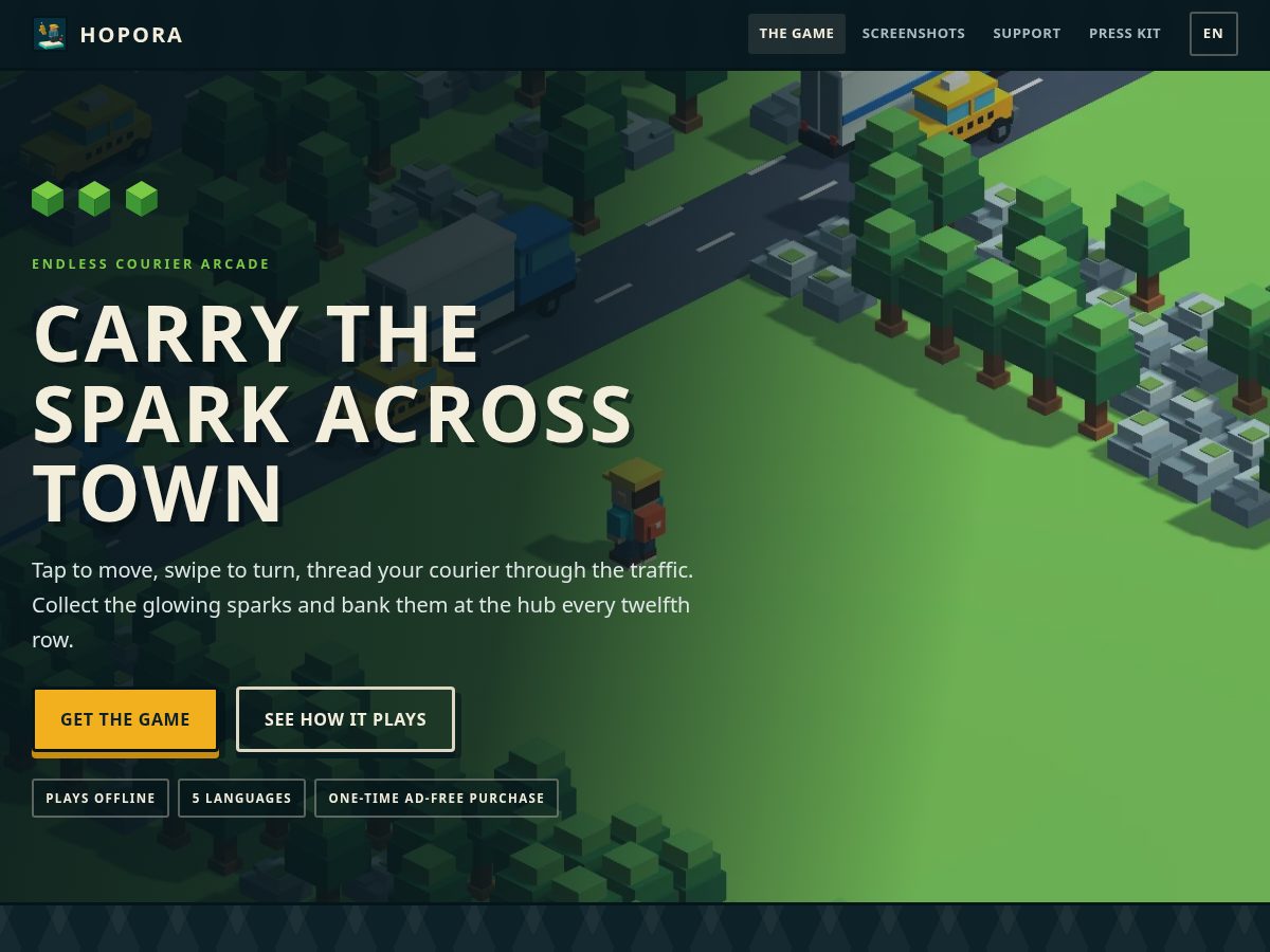 Landing-page snapshot of hopora.download