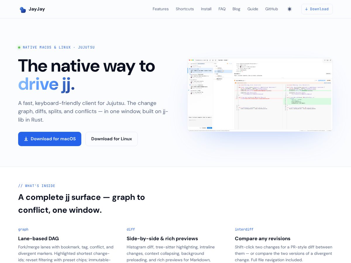 Landing-page snapshot of jjgui.dev