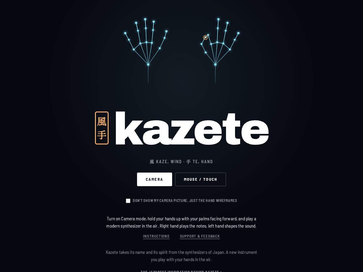 Landing-page snapshot of kazete.online