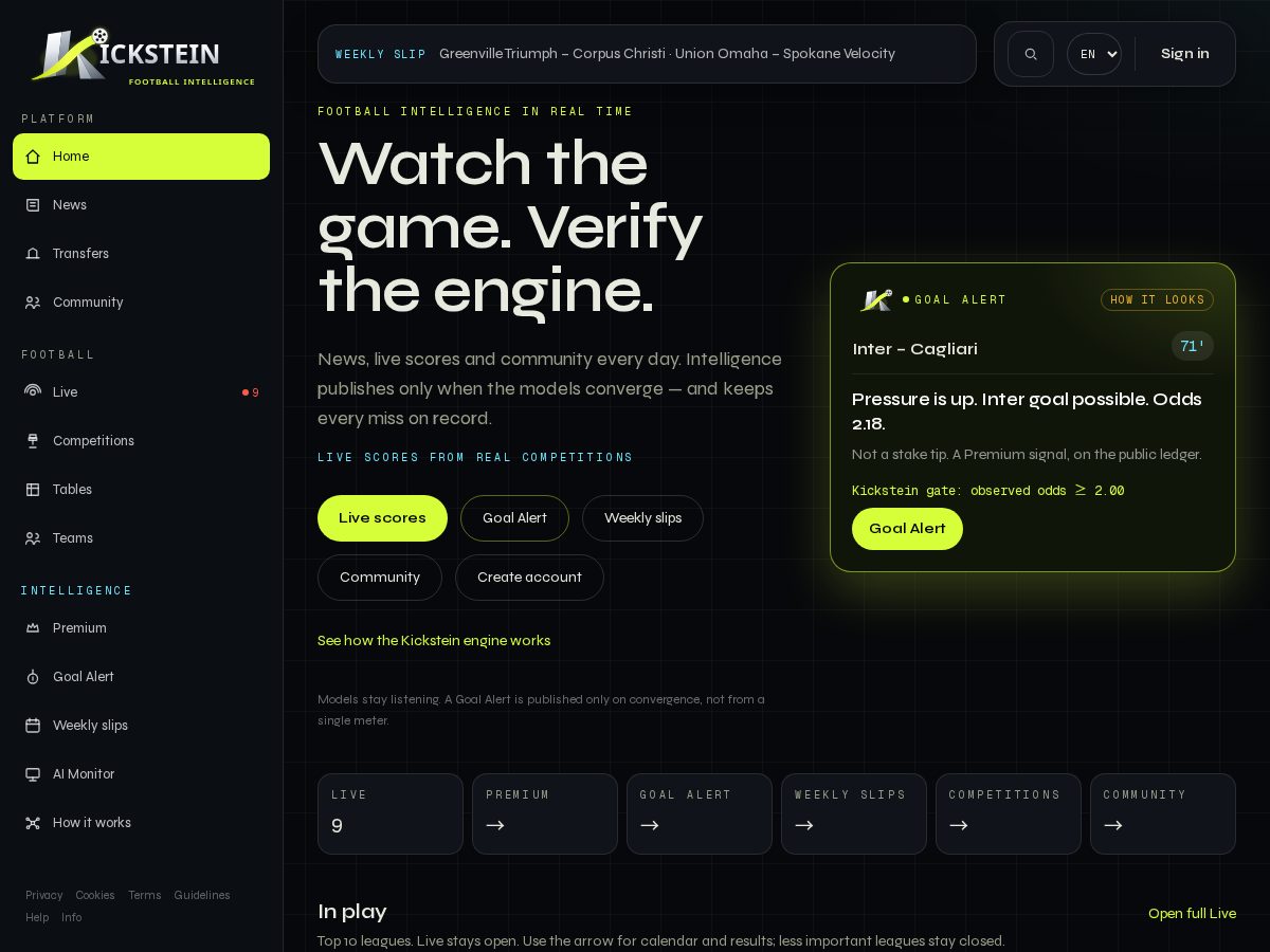 Landing-page snapshot of kickstein.com