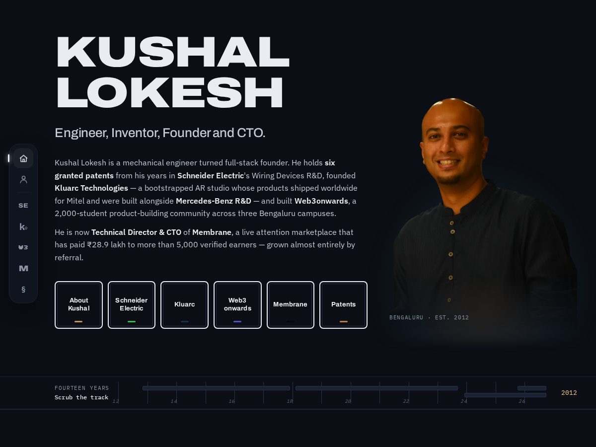 Landing-page snapshot of kushallokesh.com