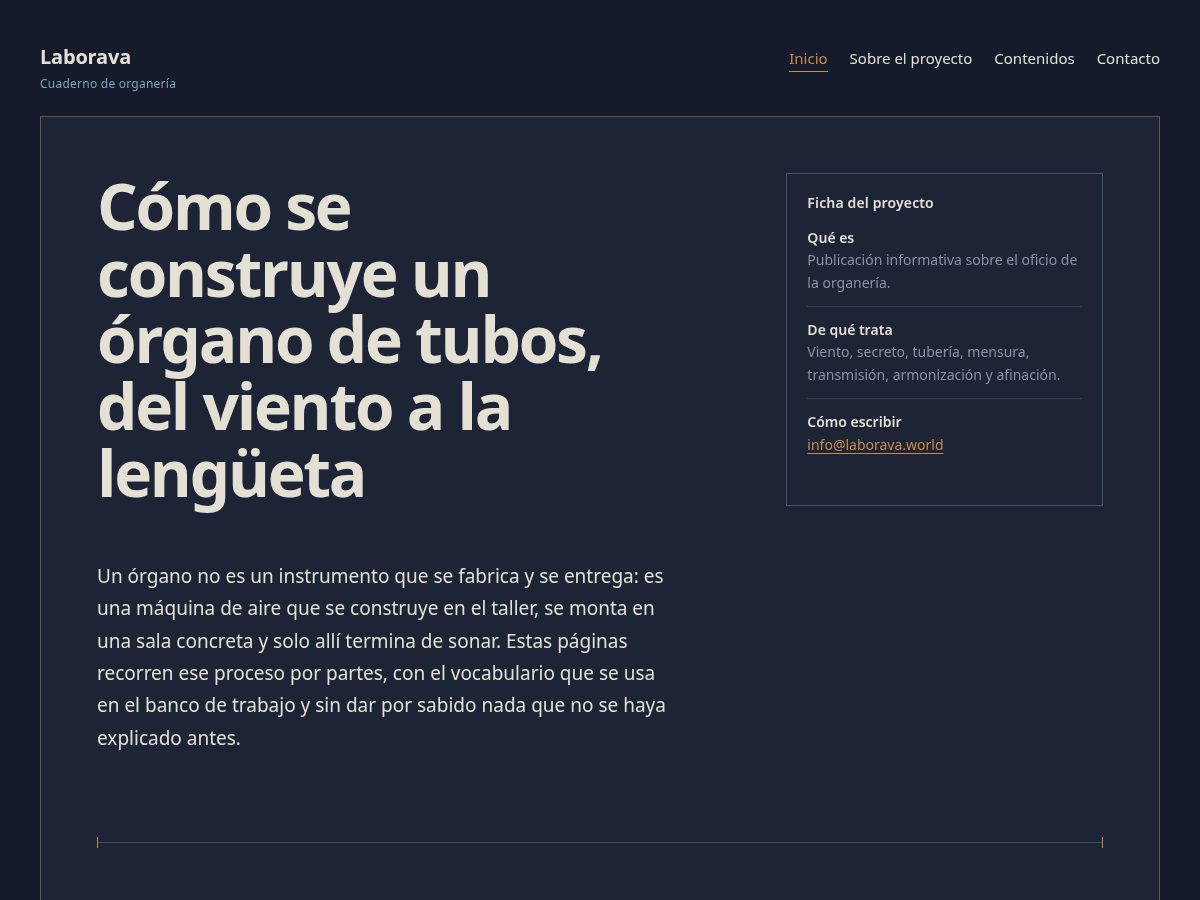 Landing-page snapshot of laborava.world