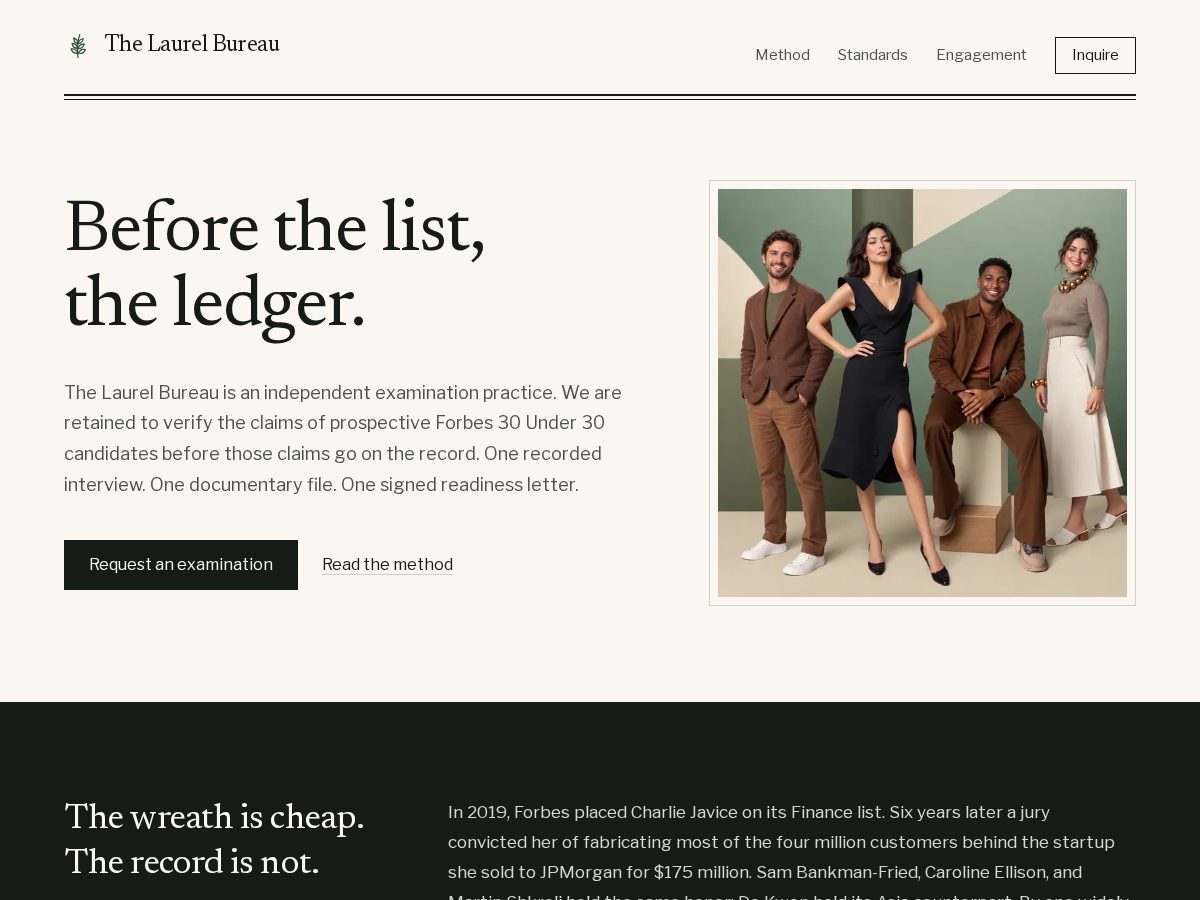 Landing-page snapshot of laurel-bureau.com