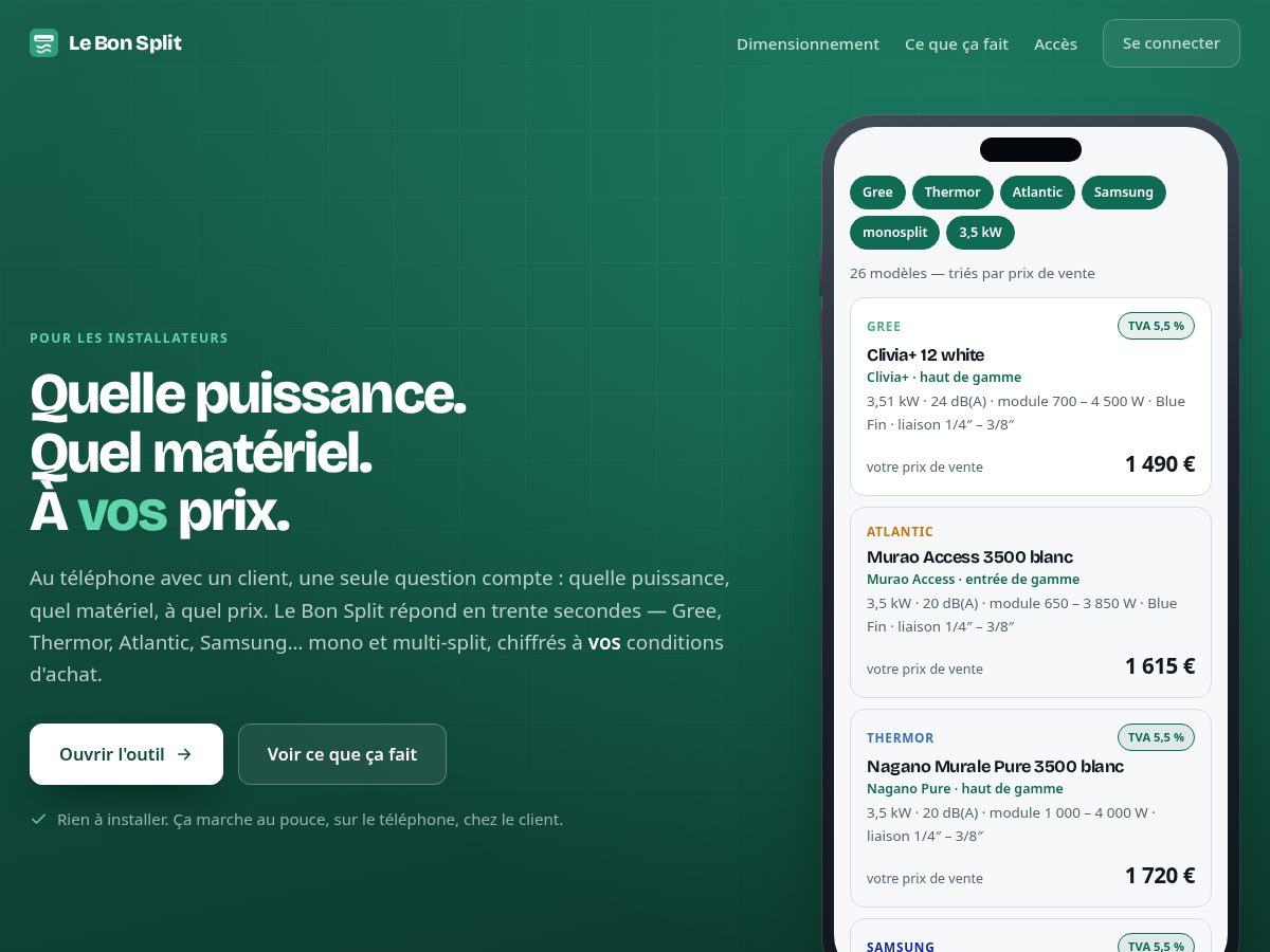 Landing-page snapshot of lebonsplit.com