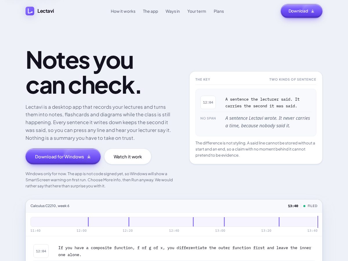 Landing-page snapshot of lectavi.com