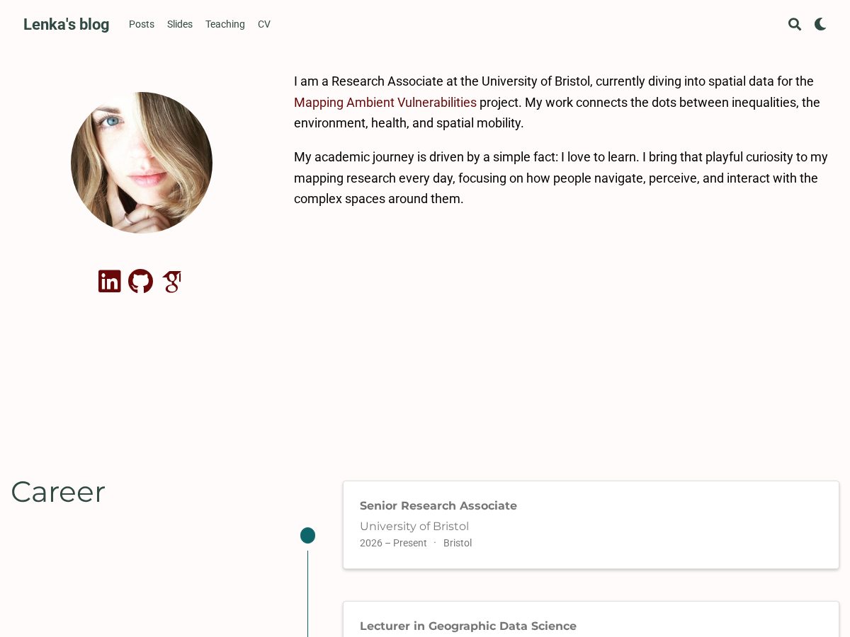 Landing-page snapshot of lenkastatham.com