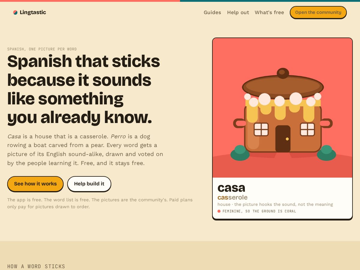 Landing-page snapshot of lingtastic.fun