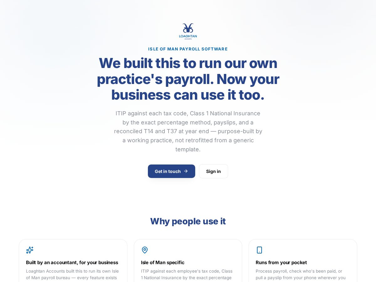 Landing-page snapshot of loaghtanpayroll.com