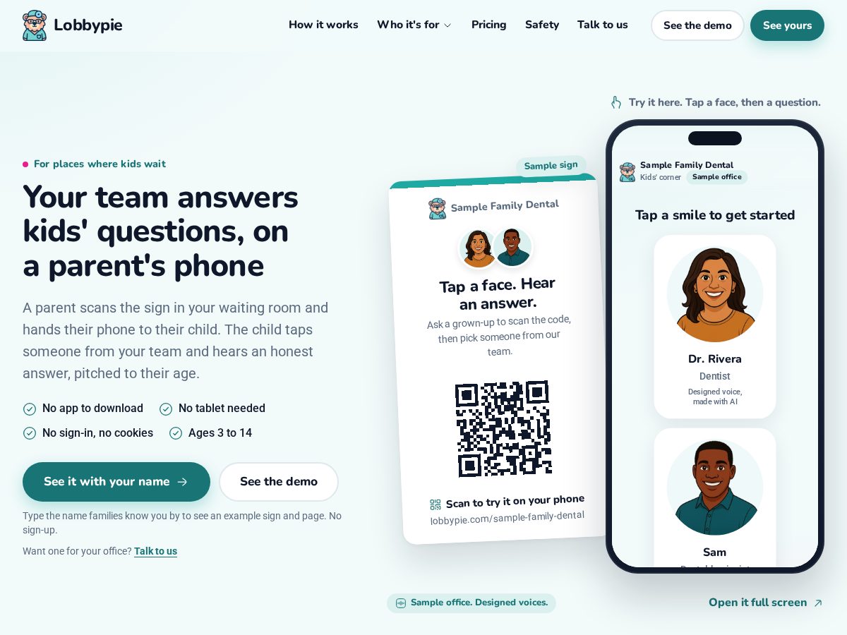 Landing-page snapshot of lobbypie.com