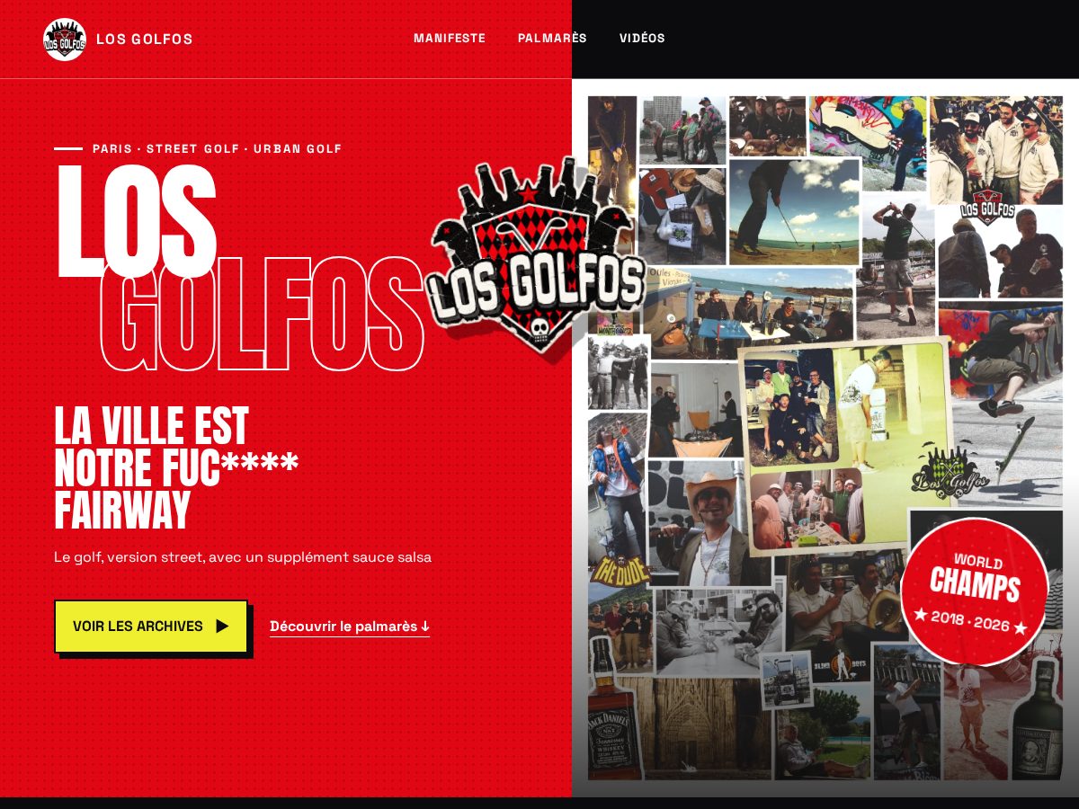 Landing-page snapshot of losgolfos-streetgolf.com