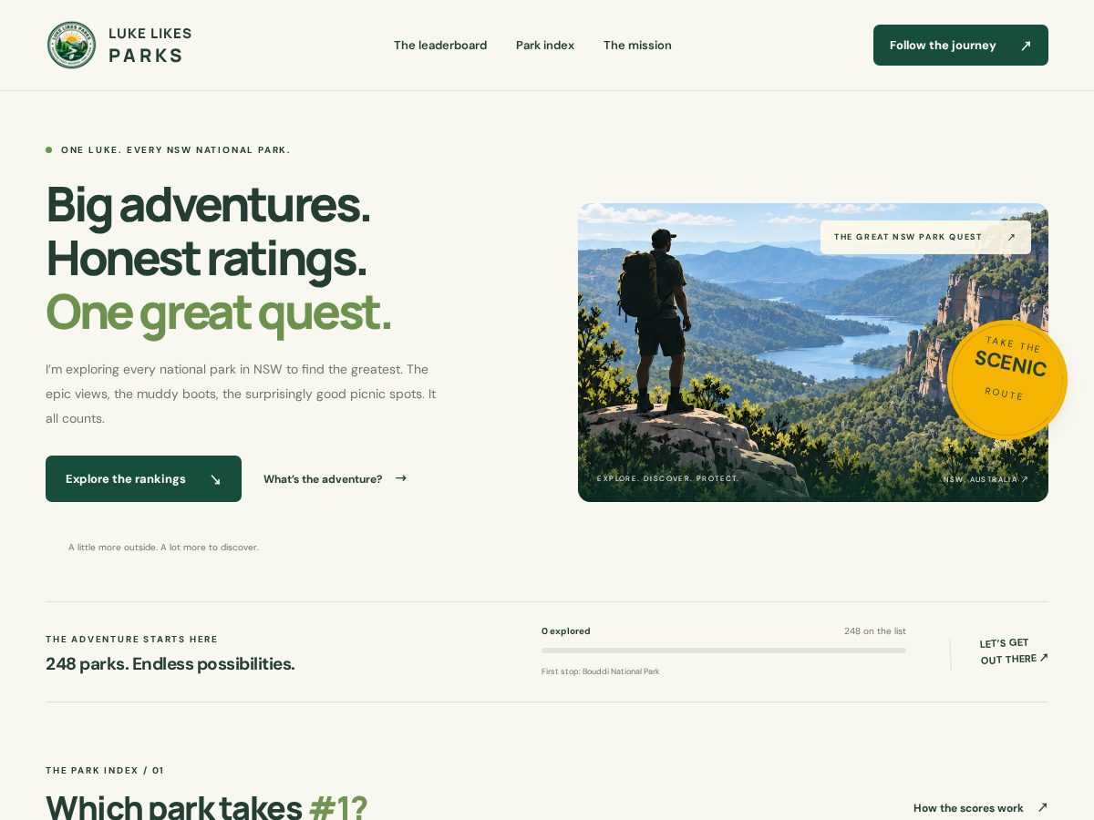 Landing-page snapshot of lukelikesparks.com