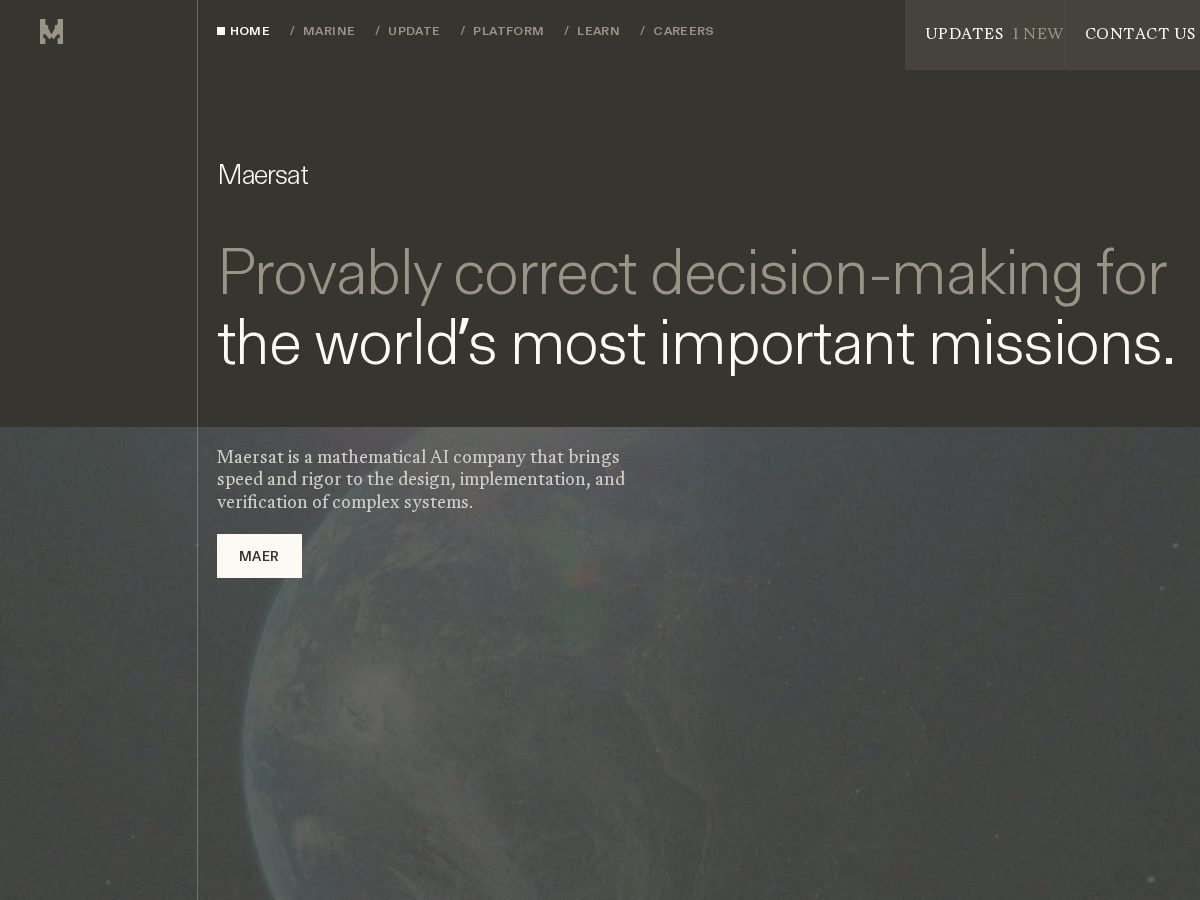 Landing-page snapshot of maersat.com