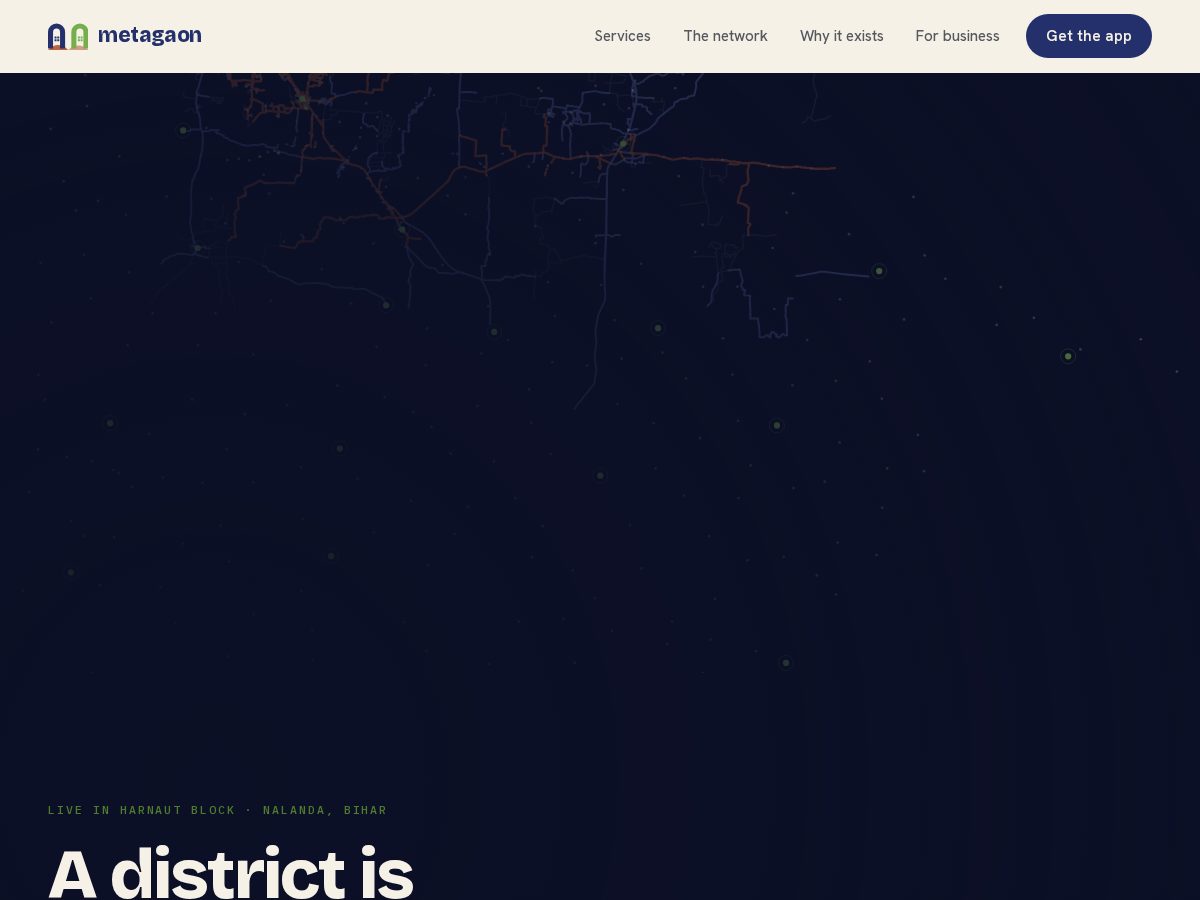 Landing-page snapshot of metagaon.com