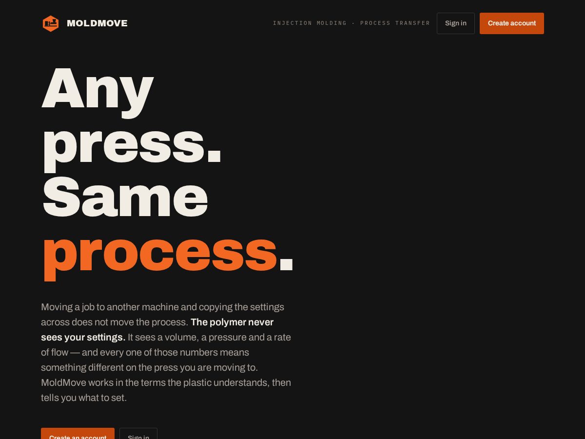Landing-page snapshot of moldmove.com