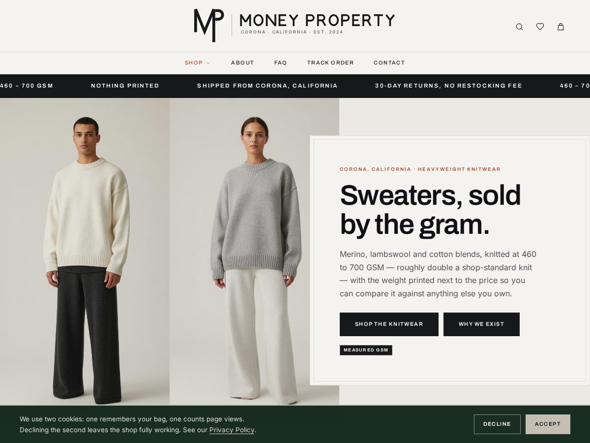Landing-page snapshot of moneypropertys.com