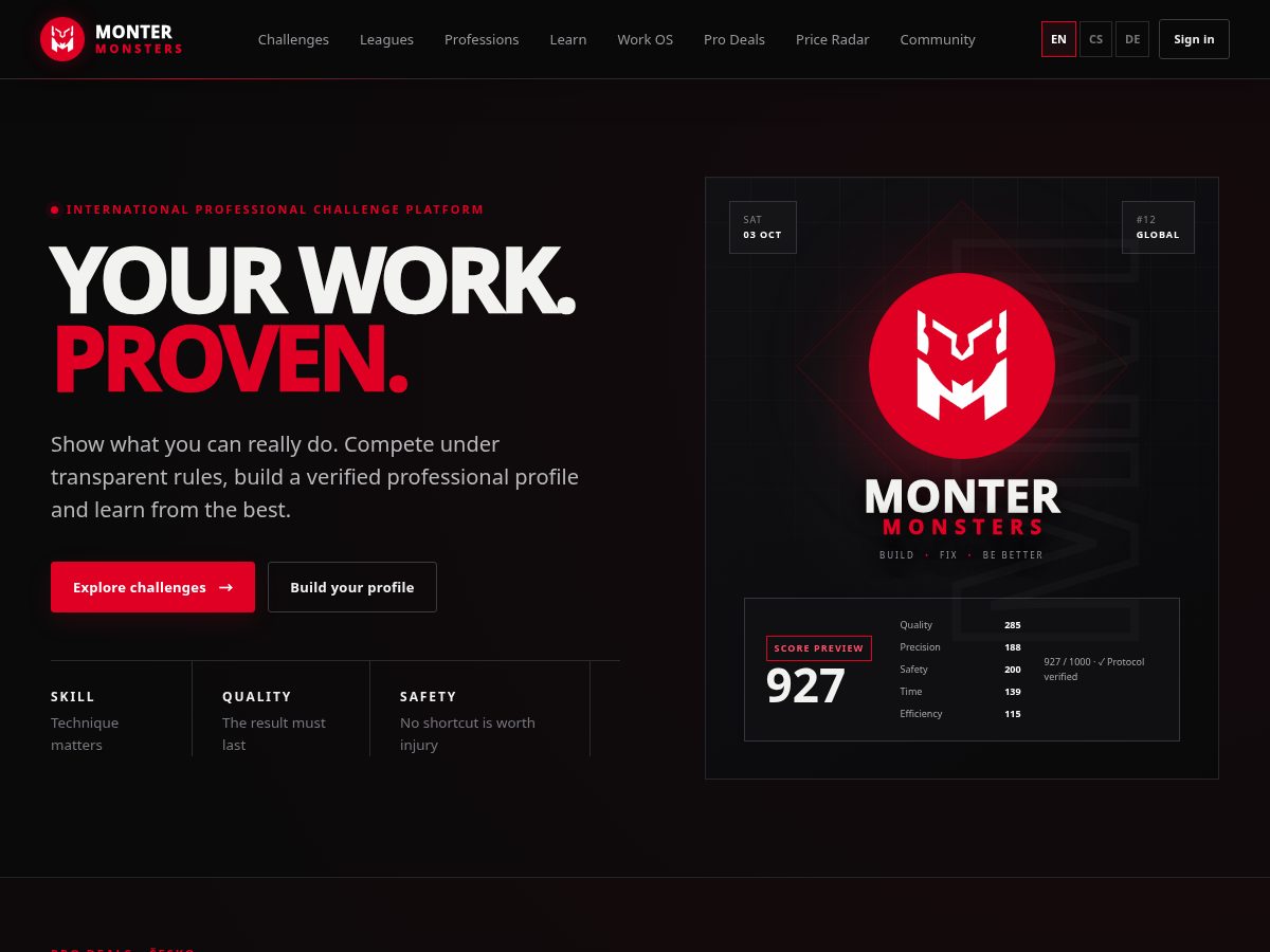 Landing-page snapshot of montermonsters.pro