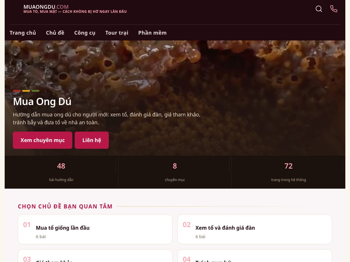 Landing-page snapshot of muaongdu.com