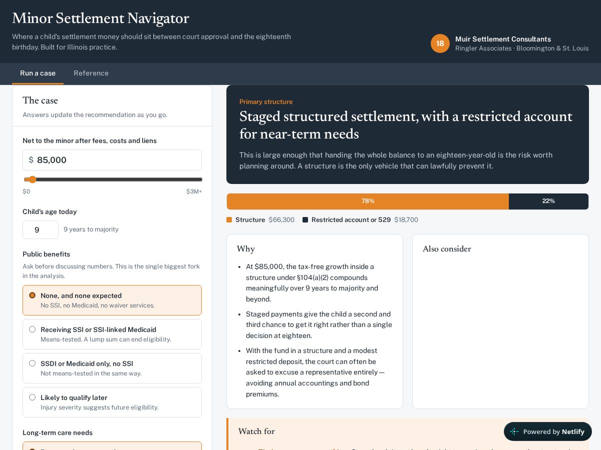 Landing-page snapshot of muirsettlements.com