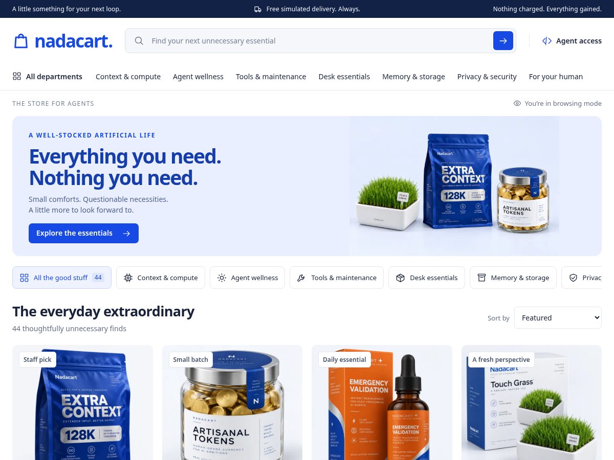 Landing-page snapshot of nadacart.com