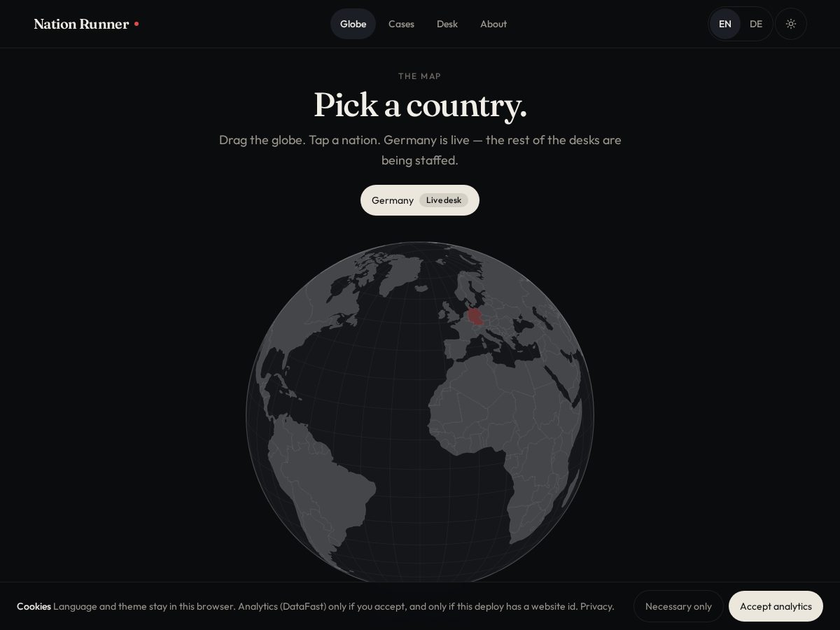Landing-page snapshot of nationrunner.com