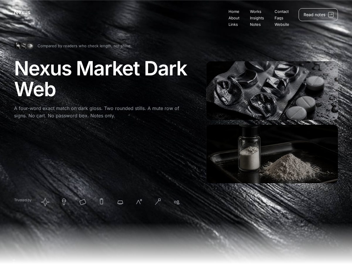 Landing-page snapshot of nexus-market-dark-web.com