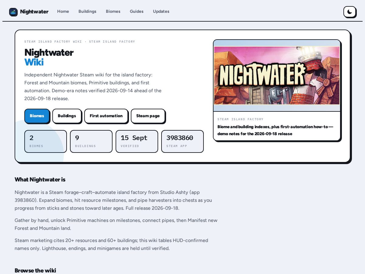 Landing-page snapshot of nightwater.lol