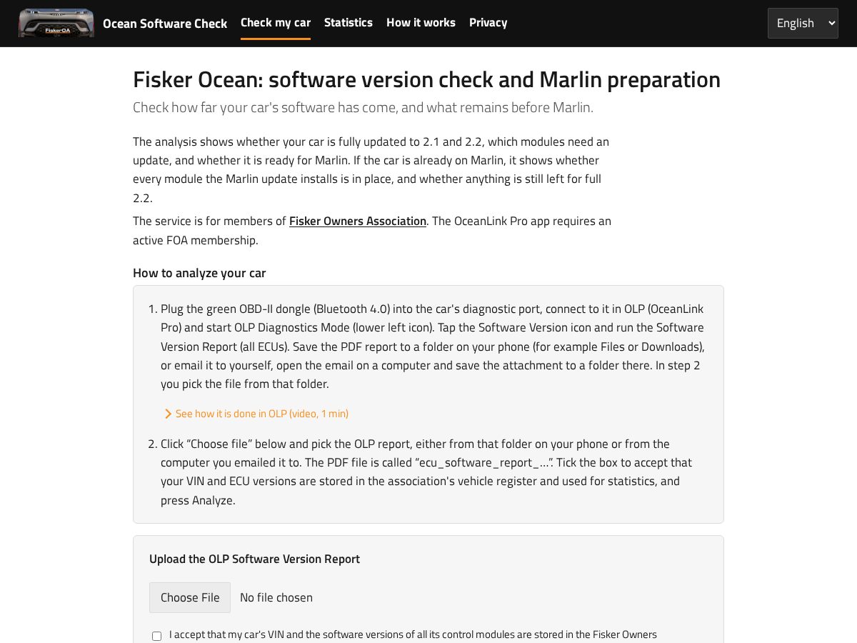 Landing-page snapshot of oceansoftwarecheck.com