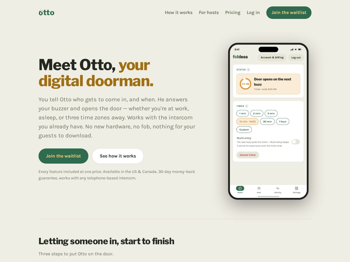 Landing-page snapshot of ottobuzzer.com