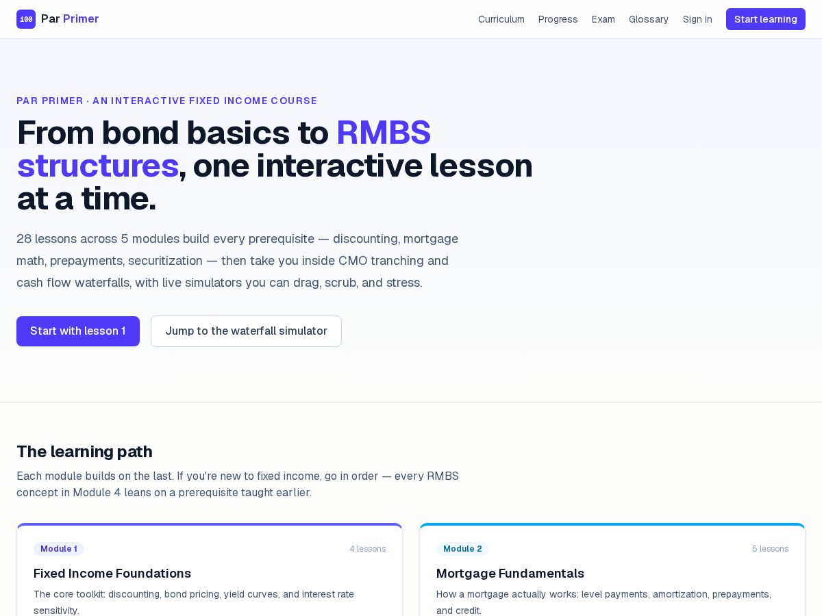 Landing-page snapshot of parprimer.com