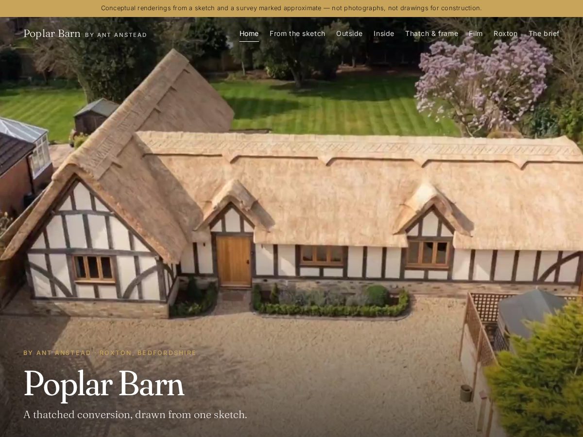 Landing-page snapshot of poplar-barn.com