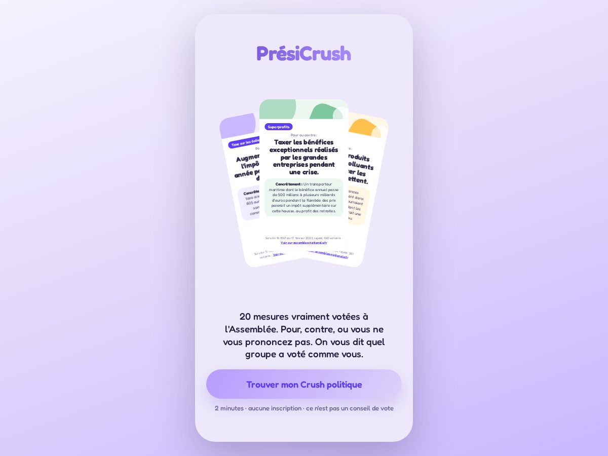Landing-page snapshot of presicrush.com
