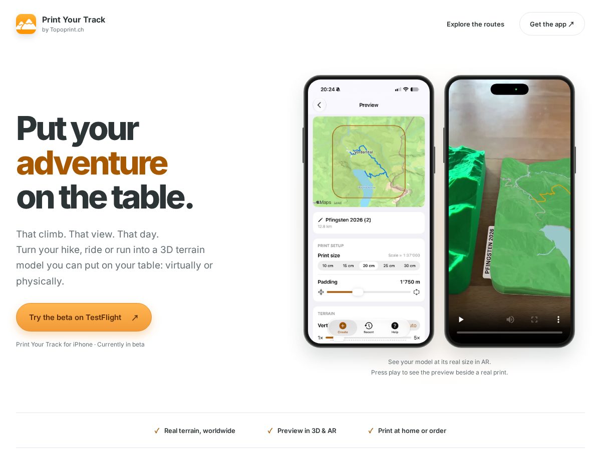 Landing-page snapshot of printyourtrack.com