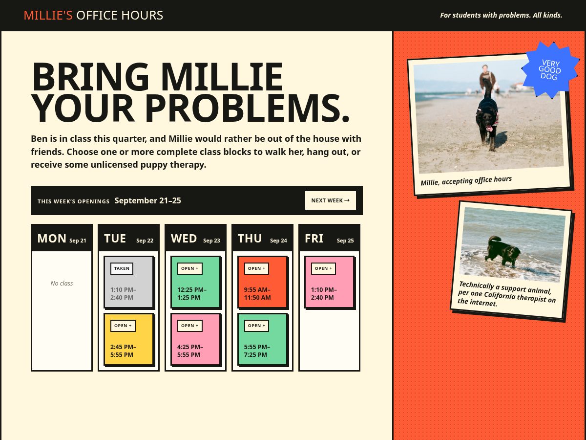 Landing-page snapshot of puppyofficehours.com