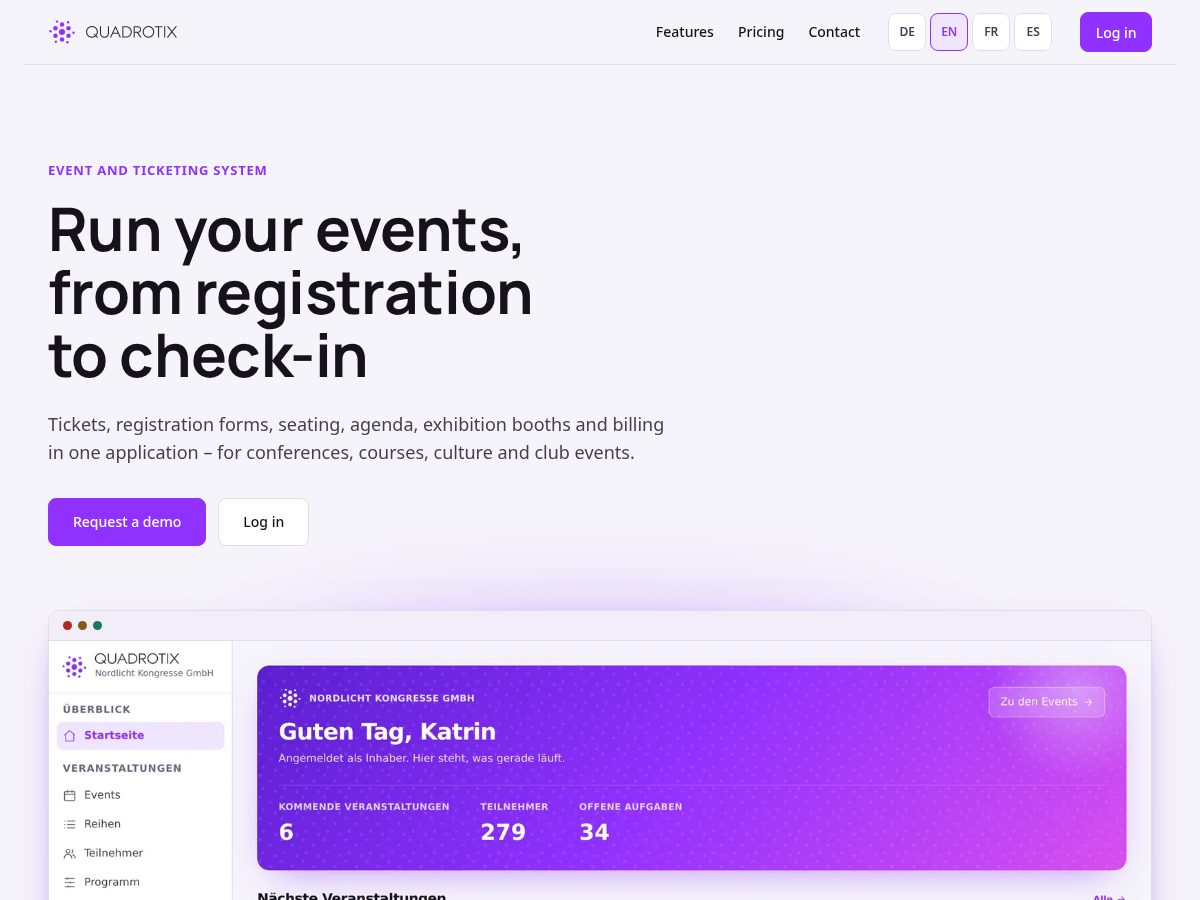 Landing-page snapshot of quadrotix.com